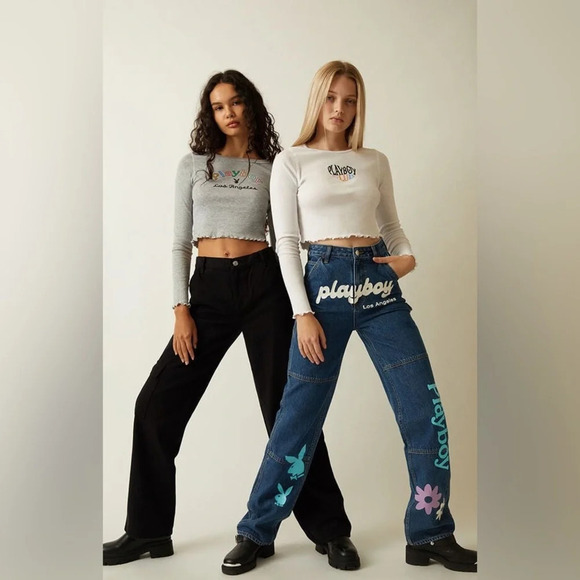 Playboy X PacSun Medium Wash High Rise Carpenter Jeans Size 25 - Picture 12 of 12